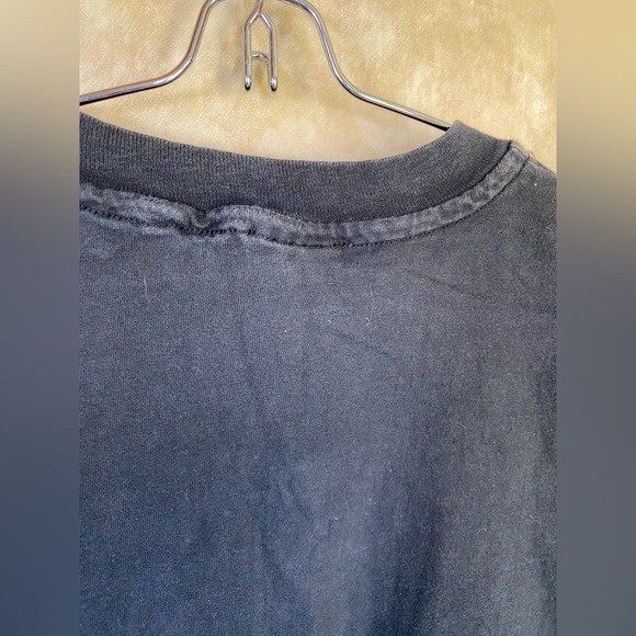 Vintage 90s Faded Black “Iraqnophobia” War Prop. Novelty Graphic Tee Hanes Beefy - Picture 5 of 5